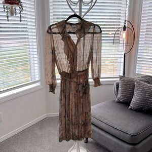 Vintage silk subtle floral dress